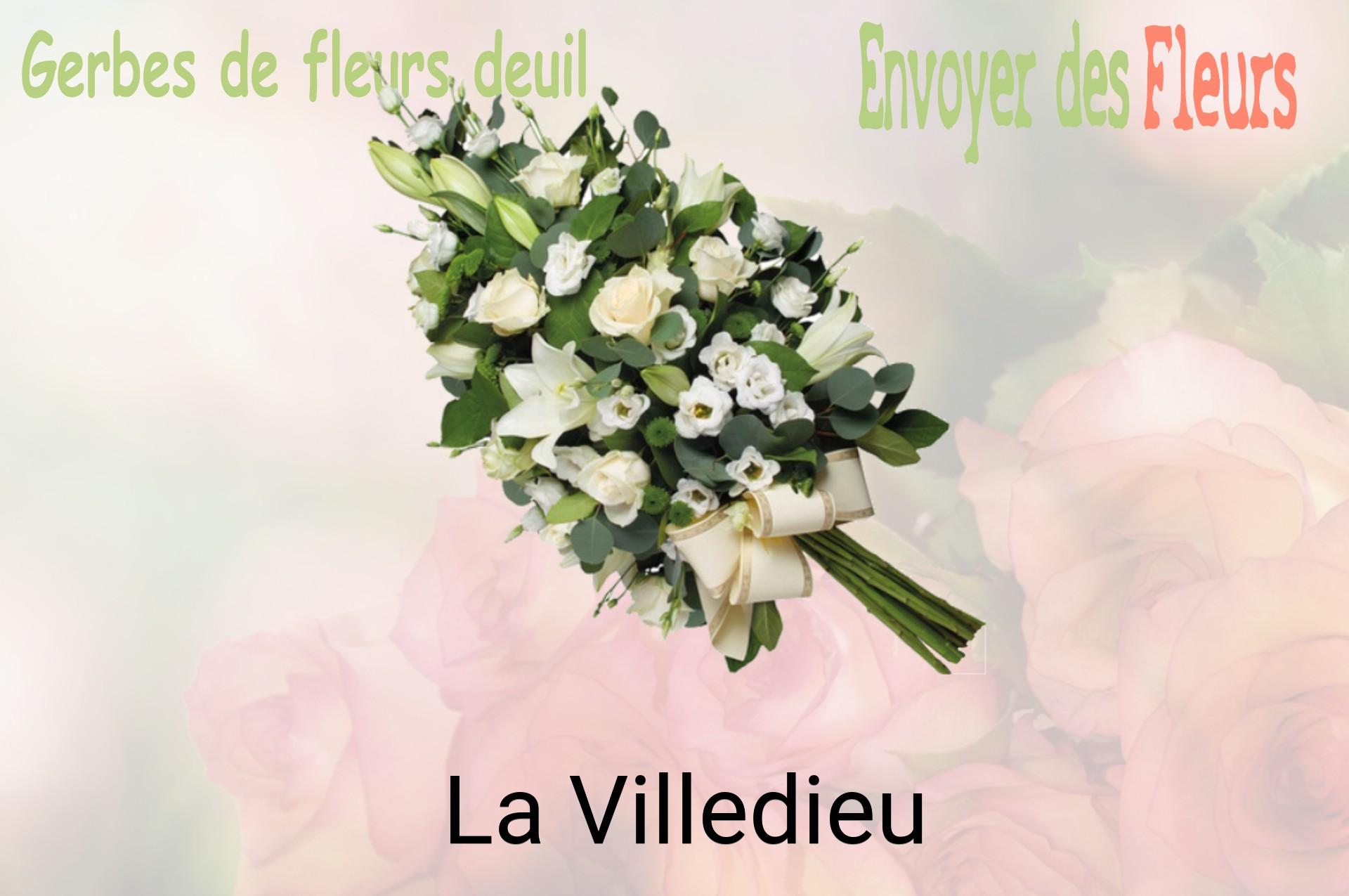 Gerbe de fleurs de deuil livrée à La Villedieu